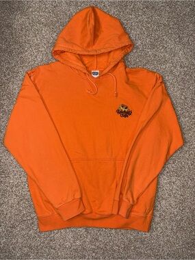 Rainforest Cafe Embroidered Tree Frog Orange Pullover Hoodie